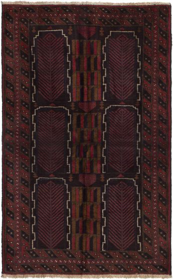 Bordered  Tribal Red Area rug 3x5 Afghan Hand-knotted 285161
