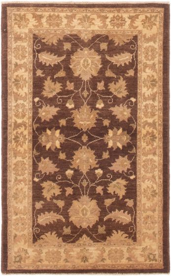 Bordered  Traditional Brown Area rug 3x5 Pakistani Hand-knotted 301240