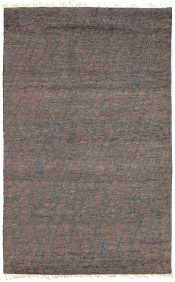 Moroccan  Tribal Grey Area rug 5x8 Pakistani Hand-knotted 339882