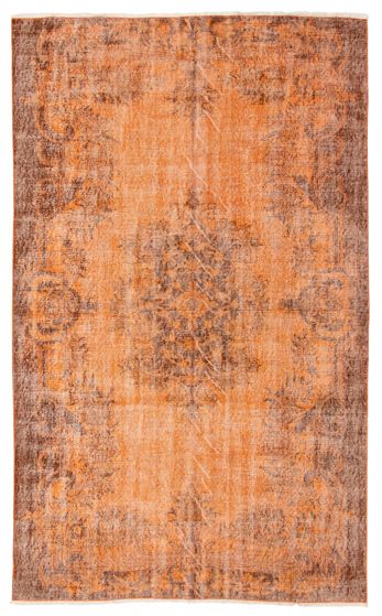 Bordered  Transitional Orange Area rug 5x8 Turkish Hand-knotted 361138