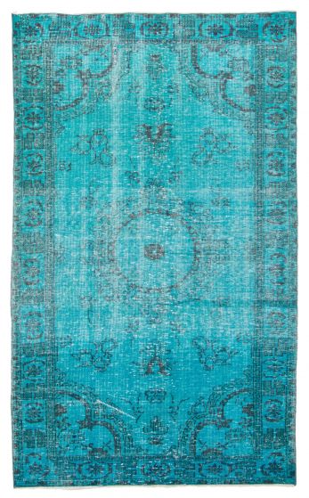 Bordered  Traditional Green Area rug 5x8 Turkish Hand-knotted 362739