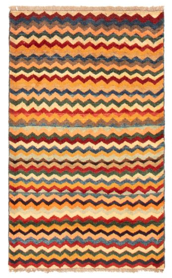 Gabbeh  Tribal Multi Area rug 3x5 Indian Hand-knotted 368951