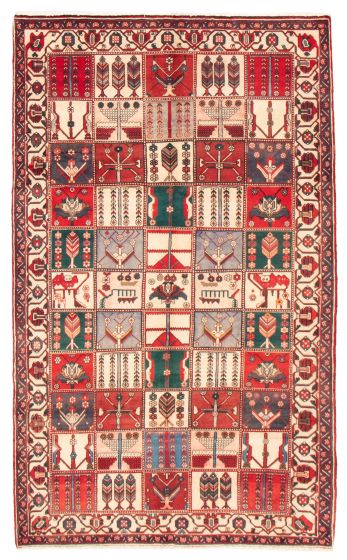 Bordered  Traditional Ivory Area rug 6x9 Turkish Hand-knotted 372154