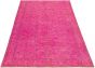 Bordered  Transitional Pink Area rug Unique Turkish Hand-knotted 295889