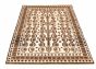 Bordered  Tribal Ivory Area rug 5x8 Afghan Hand-knotted 326370