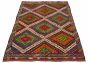 Turkish Konya 6'4" x 10'6" Flat-Weave Wool Tapestry Kilim 