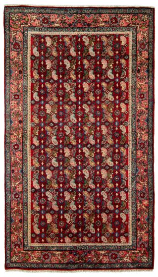 Bordered  Traditional Red Area rug 4x6 Persian Hand-knotted 264656