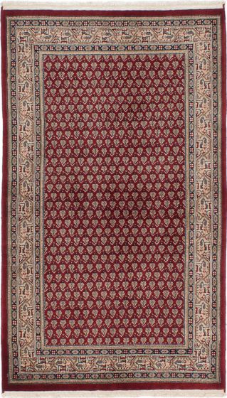 Bordered  Traditional Red Area rug 3x5 Indian Hand-knotted 273456