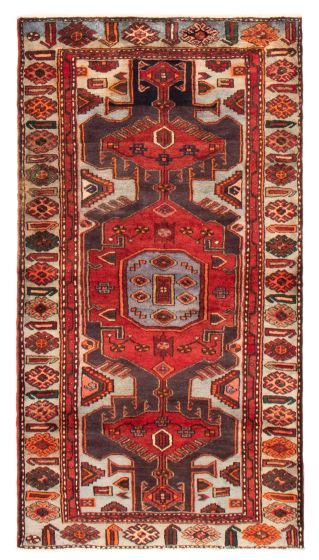 Bordered  Traditional Red Area rug 4x6 Persian Hand-knotted 371860