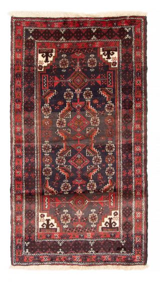 Bordered  Traditional Blue Area rug 3x5 Afghan Hand-knotted 379138