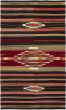 Bohemian  Stripes Brown Area rug 5x8 Turkish Flat-weave 291682