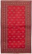 Bordered  Tribal Red Area rug Unique Pakistani Hand-knotted 328993