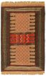 Bordered  Flat-weaves & Kilims Brown Area rug 3x5 Turkish Flat-weave 332791