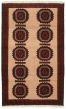 Bordered  Tribal Ivory Area rug 3x5 Afghan Hand-knotted 333020