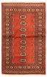 Bordered  Tribal Brown Area rug 3x5 Pakistani Hand-knotted 359369