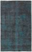 Overdyed  Transitional Blue Area rug Unique Turkish Hand-knotted 360668