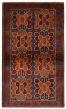 Bordered  Tribal Blue Area rug 4x6 Afghan Hand-knotted 366500