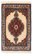 Bordered  Traditional Ivory Area rug 2x3 Persian Hand-knotted 373561