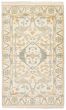 Bordered  Traditional Ivory Area rug 3x5 Indian Hand-knotted 376043