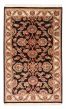Bordered  Traditional Black Area rug 3x5 Indian Hand-knotted 379970