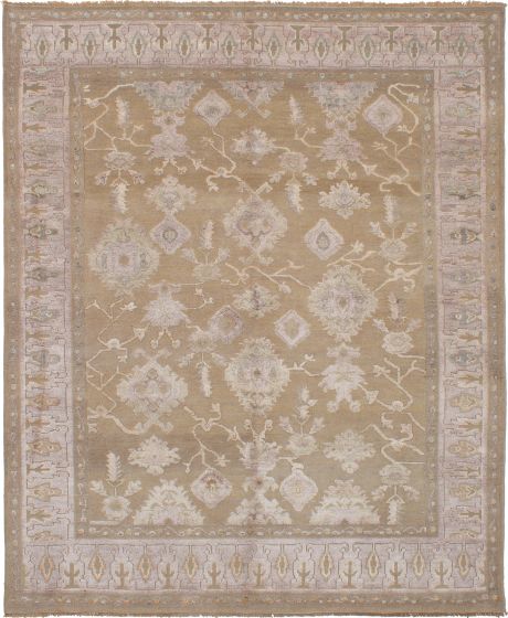 Bordered  Traditional Green Area rug 6x9 Indian Hand-knotted 271710