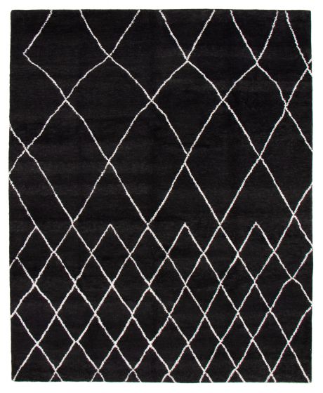 Moroccan  Tribal Black Area rug 6x9 Indian Hand-knotted 362731