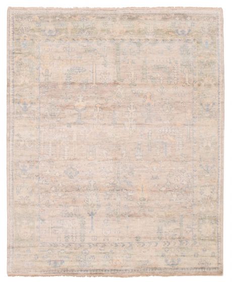 Bordered  Traditional Yellow Area rug 6x9 Indian Hand-knotted 377659