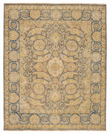 Traditional  Transitional Grey Area rug 6x9 Indian Hand-knotted 392408