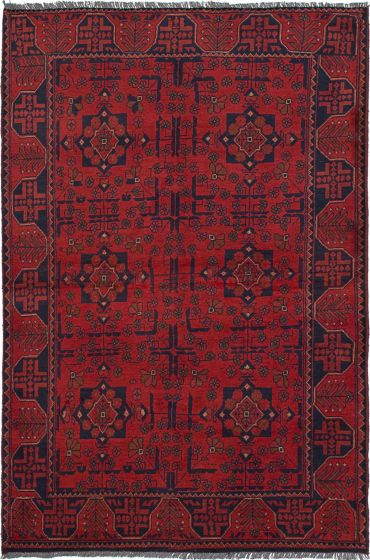 Traditional  Tribal Red Area rug 3x5 Afghan Hand-knotted 234567