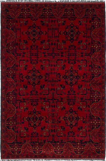 Traditional  Tribal Red Area rug 3x5 Afghan Hand-knotted 235683