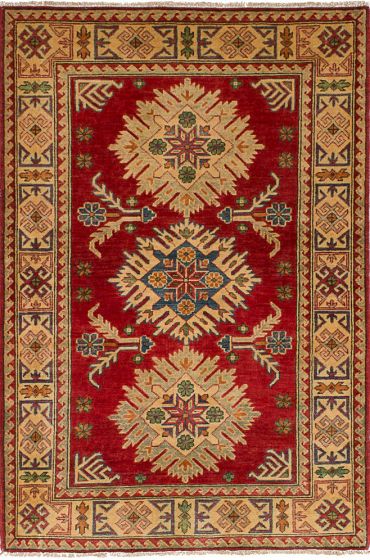 Geometric  Traditional Red Area rug 3x5 Afghan Hand-knotted 246050