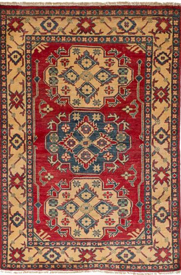 Geometric  Traditional Red Area rug 3x5 Afghan Hand-knotted 246155