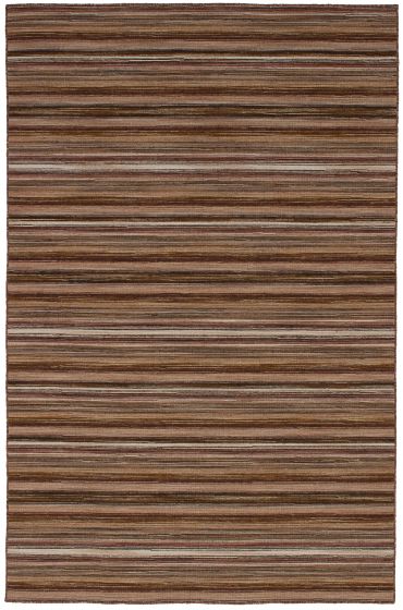 Flat-weaves & Kilims  Transitional Brown Area rug 5x8 Indian Flat-weave 260698