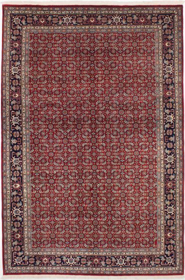 Bordered  Traditional Red Area rug 6x9 Chinese Hand-knotted 274002