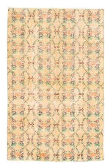 Transitional  Vintage Ivory Area rug 5x8 Turkish Hand-knotted 328228