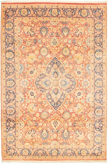 Bordered  Traditional Red Area rug 5x8 Pakistani Hand-knotted 336587