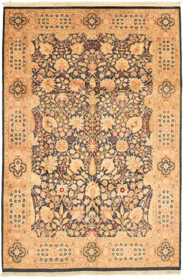 Bordered  Traditional Blue Area rug 5x8 Pakistani Hand-knotted 336652