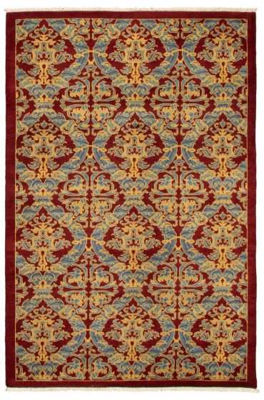 Traditional  Transitional Red Area rug 3x5 Pakistani Hand-knotted 341347