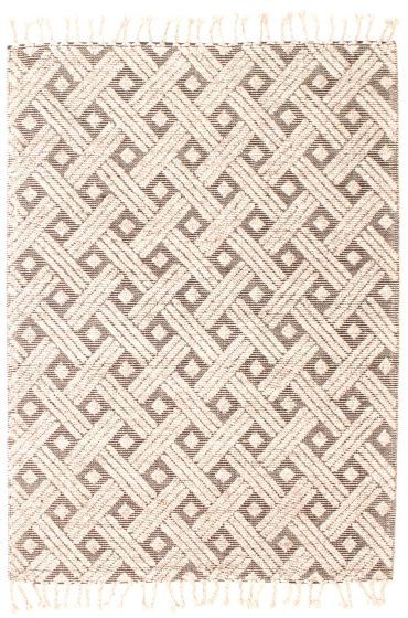 Braided  Tribal Ivory Area rug 4x6 Afghan Braid weave 348398