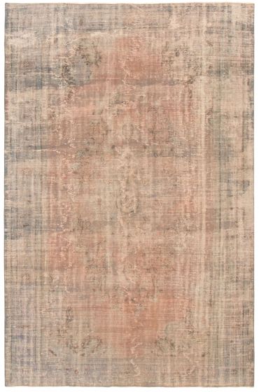 Overdyed  Transitional Brown Area rug Unique Turkish Hand-knotted 360990