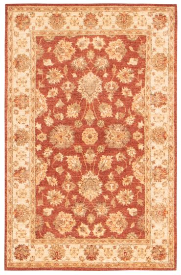 Bordered  Traditional Brown Area rug 3x5 Afghan Hand-knotted 374817