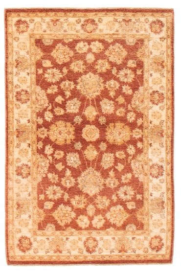 Bordered  Traditional Brown Area rug 3x5 Afghan Hand-knotted 374942