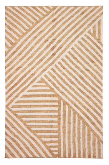 Flat-weaves & Kilims  Traditional/Oriental Ivory Area rug 5x8 Indian Flat-Weave 375657