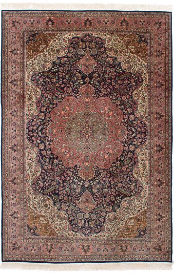 Traditional Blue Area rug Unique Turkish Hand-knotted 244709