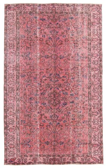 Overdyed  Transitional Pink Area rug 5x8 Turkish Hand-knotted 361104