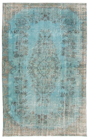 Overdyed  Transitional Blue Area rug 5x8 Turkish Hand-knotted 366787