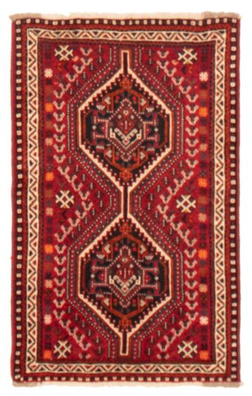 Bordered  Traditional Red Area rug 3x5 Turkish Hand-knotted 369158