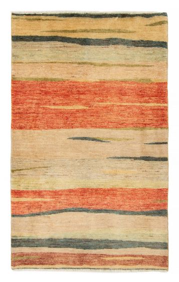 Contemporary  Transitional Green Area rug 3x5 Pakistani Hand-knotted 376126