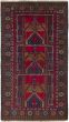 Bordered  Tribal Red Area rug 3x5 Afghan Hand-knotted 285286