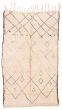 Moroccan  Tribal Ivory Area rug 6x9 Moroccan Hand-knotted 383119